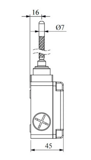 L1K13SOM102 Выключатель концевой с металлической консолью и стальной пружиной со стальным наконечником (1НО+1НЗ), EMAS