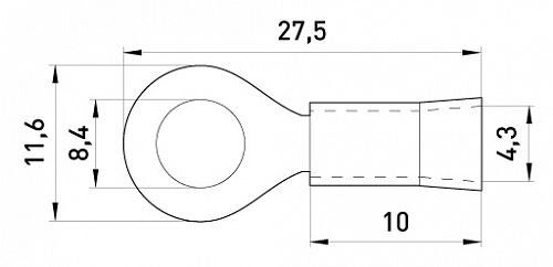 Ізольований наконечник e.terminal.stand.rv1.1,25.8.black 0.5-1.5 кв.мм, чорний