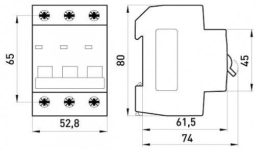 Модульний автоматичний вимикач e.mcb.pro.60.3.B 50 new, 3р, 50А, В, 6кА, new