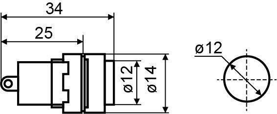 Сигнальна арматура AD22E-12DS синя 24V АC/DC