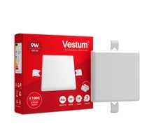 Акцiя! Квадратний світлодіодний врізний світильник "без рамки" Vestum 9W 4100K 1-VS-5602, 4100