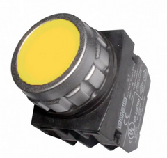 Кнопка нажимная круглая (1НО+1НЗ) желтая H102DS, EMAS