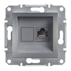 Розетка компьютерная RJ45 CAT.5E UTP Сталь EPH4300162 ASFORA plus Schneider Electric, 22351, Сталь
