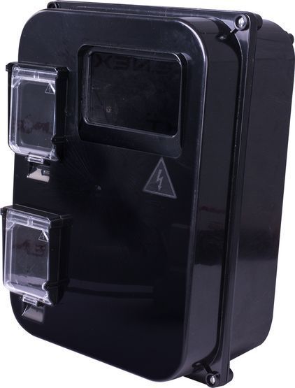 Корпус пластиковий e.mbox.stand.plastic.n.f3, під 3-ф лічильник навісний з комплектом метизів E.NEXT