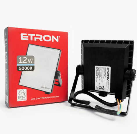 Прожектор 12W 5000К 1-ESP-202 ETRON IP67, 20224, 1-ESP-202, 5000