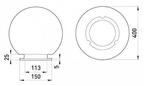 Светильник e.street.light.400.opal типа "Шар" опаловый, Е27, 18169