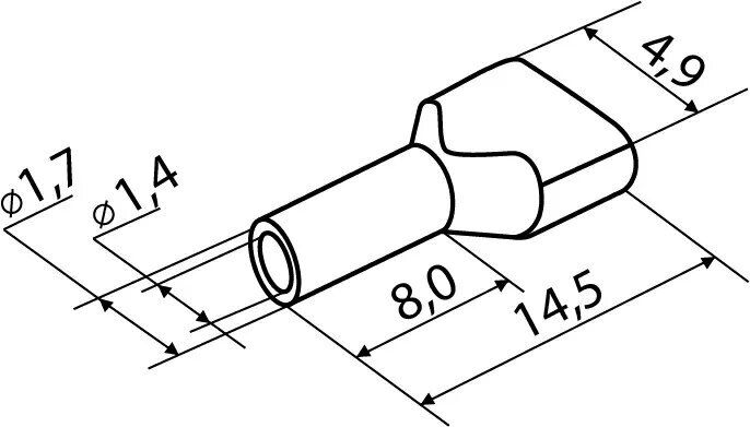 Наконечник трубчатый для двух проводов ТЕ 0,5-08 белый АСКО упаковка 100 шт