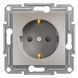 Розетка 1-я с заземлением и защитными шторками Бронза EPH2900269 ASFORA plus Schneider Electric, 9951, Бронза