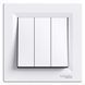 Выключатель 3-клавишный белый EPH2100121 ASFORA Schneider Electric, 9901, Белый