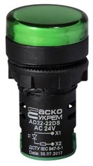 Сигнальна арматура AD22-22DS зелена 24V АC/DC