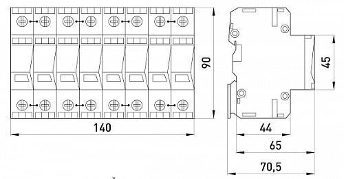 Комбинированный УЗИП e.POmI.4 LCF 100 класс I+II+III, 4 полюса, моноблок