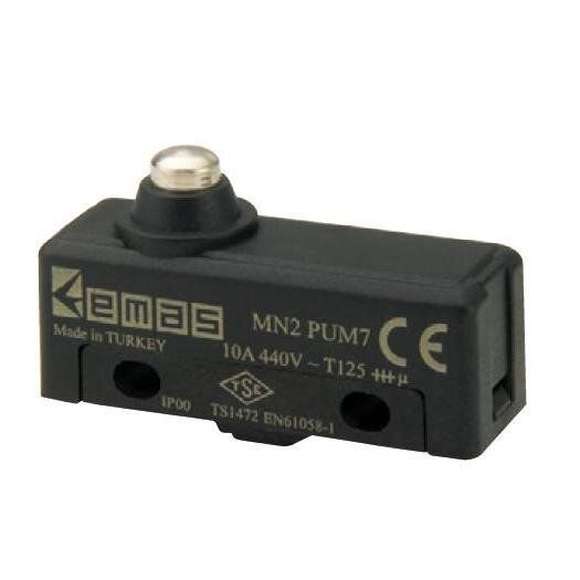 Міні-вимикач MN2PUM7 з коротким підпружиненим штирьком EMAS