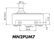 Мини-выключатель MN2PUM7 с коротким подпружиненным штырьком EMAS