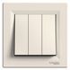 Выключатель 3-клавишный кремовый EPH2100123 ASFORA Schneider Electric, 9902, Крем