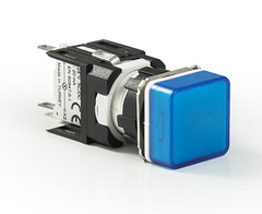 Світлосигнальна арматура квадратна синя LED 24V AC/DC D070KXM, EMAS