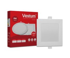 Квадратний світлодіодний врізний світильник Vestum 9W 4000K 220V 1-VS-5203, 1-VS-5203, 4000