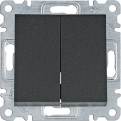 Выключатель 2-клав. проходной (универсальный) Lumina, черный, 10АХ/230В  Hager