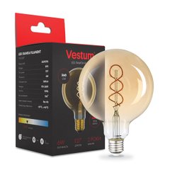 Філаментна лампа Vestum "вінтаж" golden twist G95 Е27 6Вт 220V 2500К 1-VS-2507, 1-VS-2507, 2500