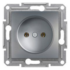Розетка 1-я без заземления Сталь EPH3000162 ASFORA plus Schneider Electric, 9953, Сталь