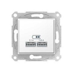USB розетка SDN2710221 для зарядки 21А белая Sedna Schneider, 4531, Белый