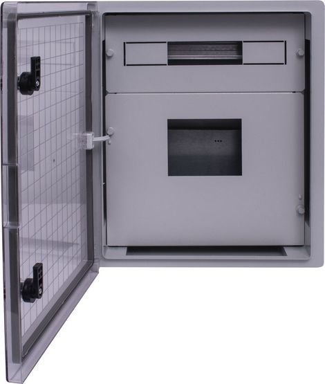 Корпус ударопрочный с АБС-пластика e.plbox.400.500.175.3f.6m.tr, 400х500х185мм, IP65 с прозрачной дверью, панелью под 3 - фазный счётчик і 6 модулей