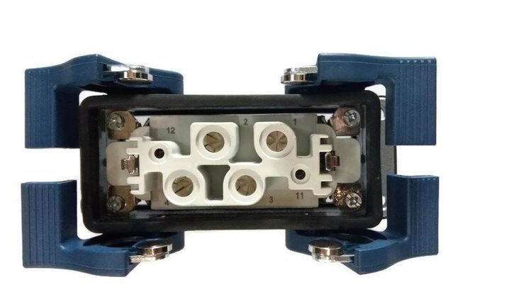 EBM806PM44 Корпус з розеткою 4-х роликом фіксатором нижнє введення (6 виводів), EMAS