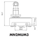 Мини-выключатель MN2MUM3 с металлическим роликом с продольной осью на стержне EMAS