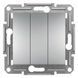 Вимикач 3-х клавішний алюм. EPH2100161 ASFORA Schneider Electric, 9903, Алюміній