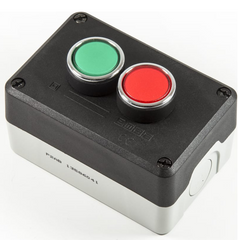 Пост управління чорно-сірий 2-х кнопковий (1НО+1НЗ) P2AB, EMAS