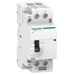Модульный контактор iCT63A 2НО 220/240В АС 50ГЦ, с ручным управлением Schneider Electric, 10273, 230V АС