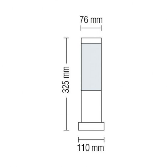 Светильник садово-парковый столб нерж 325mm IP44 E27 220-240v DEFNE-3 HOROZ, 075-004-0003-010
