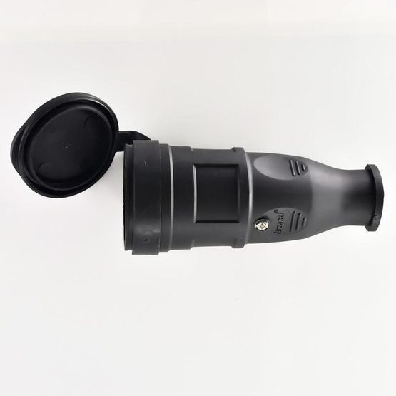 Розетка переносная с заглушкой 2Р+РЕ 1х16А 220-240V каучук Lezard
