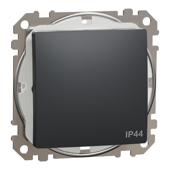Одноклавішний перемикач 2 напрямки IP44 Чорний Sedna Design