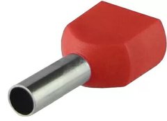 Наконечник трубчатый ТЕ 1,0-08 красный для двух проводов АСКО упаковка 100 шт