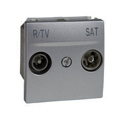 Розетка TV-R/SAT оконечная 2М Алюминий MGU3.455.30 UNICA Schneider, 7981, Алюминий