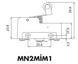 Міні-вимикач під пайку MN2MIM1 з металевим роликом на короткому важілі EMAS