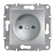 Розетка EPH3000161 без заземления ASFORA Schneider Electric Алюминий, 0726, Алюминий