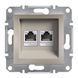 Розетка комп'ютерна 2-я RJ45 CAT.5E UTP Бронза EPH4400169 ASFORA plus Schneider Electric, 22354, Бронза