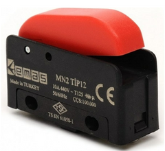 Мини-выключатель MN2TIP11 с красной пластиковой клавишей (1НО) EMAS