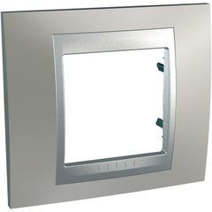 Рамка 1-постова &ldquo;Нікель матовий&rdquo; Алюміній MGU66.002.039 Unica Top Schneider, 8482, Нікель