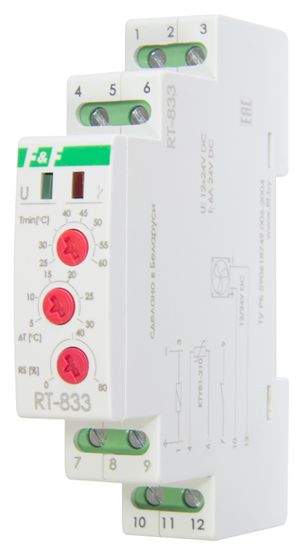 Регулятор температуры RT-833 комнатный 5-60*С (без датчика) F&F