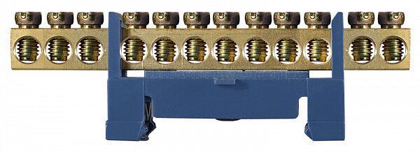 BC-512 6х9 12 отв. нулевая шина на изоляторе на Din-рейку АСКО