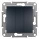 Выключатель 3-клавишный антрацит EPH2100171 ASFORA Schneider Electric, 9905, Антрацит
