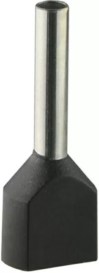 Наконечник трубчатый ТЕ 1,5-12 черный для двух проводов АСКО упаковка 100 шт