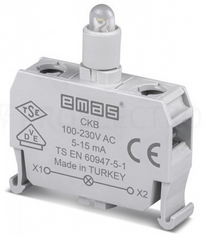 Блок-контакт підсвітки з білим світлодіодом 100-250 В AC CKB, EMAS