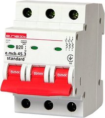 Модульний автоматичний вимикач e.mcb.stand.45.3.B20, 3р, 20А, В, 4,5 кА