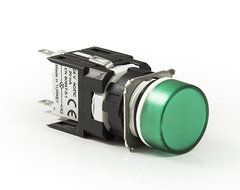 Світлосигнальна арматура кругла зелена LED 24V AC/DC D090YXY, EMAS