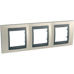 Рамка 3-я."Титановый", Графит MGU66.006.295 Unica Top Schneider, 8583, Титан