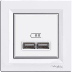USB розетка 2,1A белая EPH2700221 ASFORA Schneider Electric, 9906, Белый