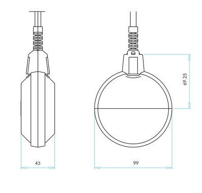 Сигнализатор уровня поплавковый SKF-5 1-фазный (длина кабеля 5м) EMAS